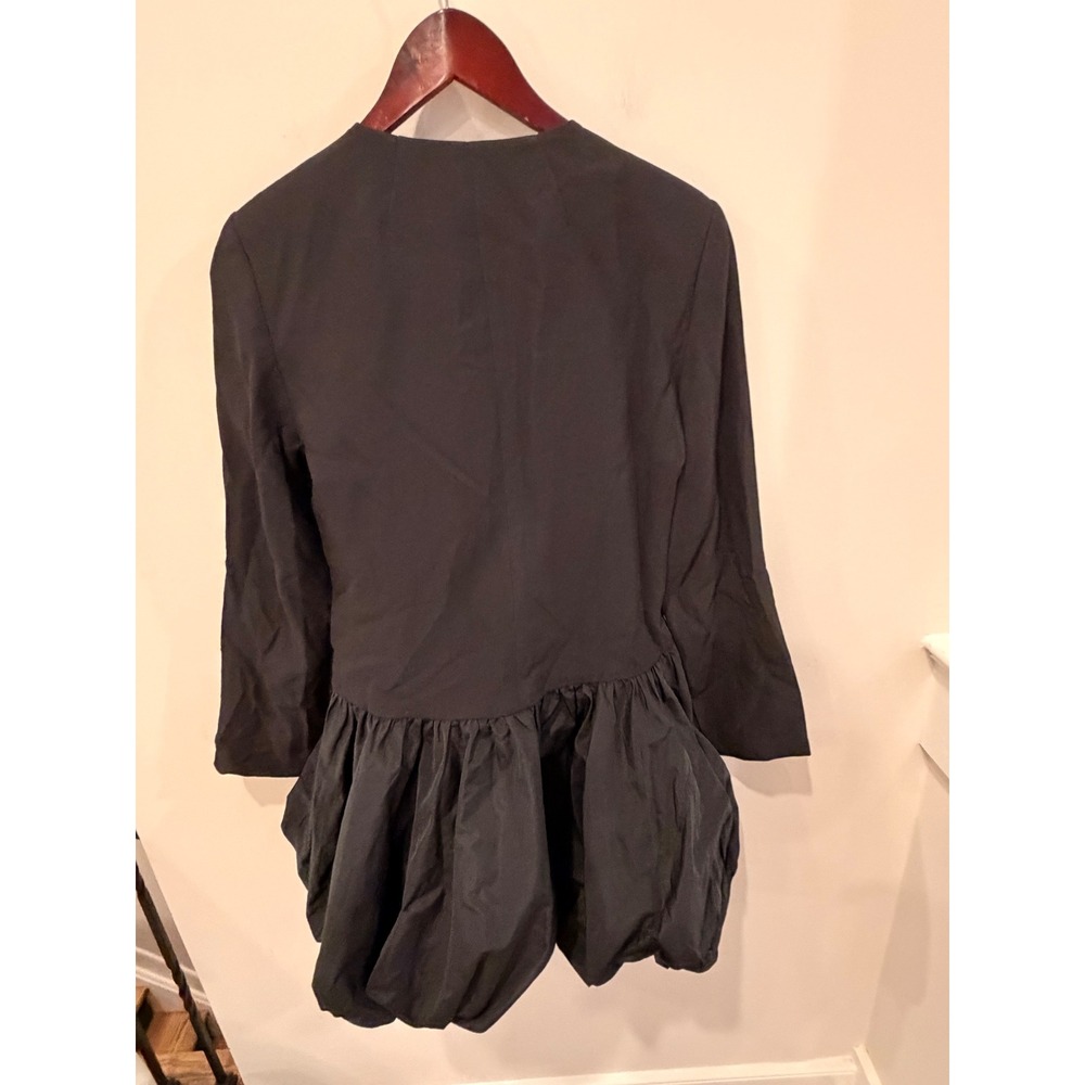J.Crew Lady Jacket Mixy Dress Black Bubble Hem Long Sleeve NWT Size 8 CP179 - Picture 3 of 8